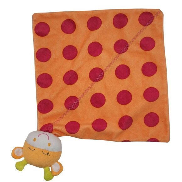 Carter's Giraffe Lovey Plush Orange 12" Square Pink Dots Sleeping Smiling 2010 - Picture 7 of 8